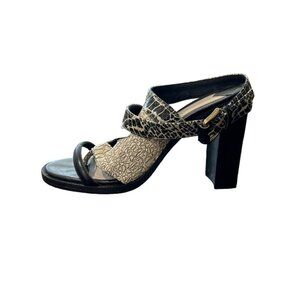 DEREK LAM Crosby Women's Heels Shirin Snake Stappy Sandal Leather Size 10